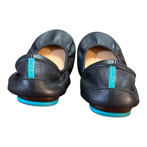 Tieks Matte Black Leather Flats with Turquoise Soles Women’s Size 9 - Picture 2 of 8